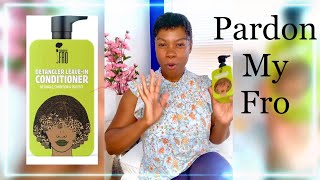 Pardon My Fro Detangler Leave in Conditioner on 4B 4C Hair  Review  Type 4 Natural Hairstyles [upl. by Odlareg123]