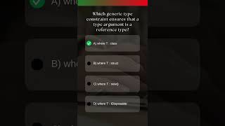 Which Generic Type Constraint Ensures That a Type Argument is a Reference Type csharp shorts [upl. by Llertnac]