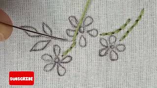 Flower embroidery designs  how to embroider flowers  embroidery flower  thread work design basic [upl. by Oibaf]