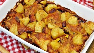 SOBRECOXA ASSADA COM BATATAS E BACON FÁCIL E DELICIOSO  Menino Prendado [upl. by Alket]