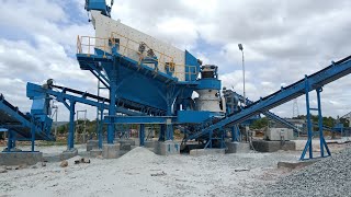 Puzzolana 200 TPH 4 stage crushing plant with Hydro cyclone Jaw Cone VSI [upl. by Yeltnarb605]