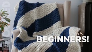 How to Crochet a Blanket StepbyStep for Complete Beginners [upl. by Kapeed567]