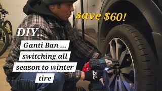 Install winter tire on my 2017 Kia Sortage winter canada [upl. by Willock132]