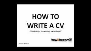 How To Write A CV  Tips Advice and Guidance [upl. by Drofdeb]