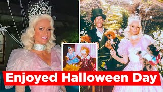 Paris Hilton Celebrates Colorful Halloween Day With Her Husband And Kids [upl. by Dianne]