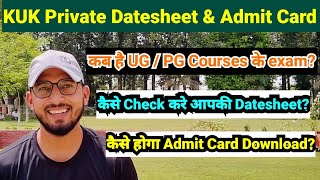 KUK Private Reappear amp Distance Datesheet amp Admit Card How to download kukdatesheet admitcard [upl. by Ttevy]