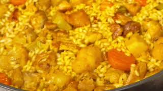 Flavortown Cookware Kitchen  Pork Countryside Paella Recipe [upl. by Magner]