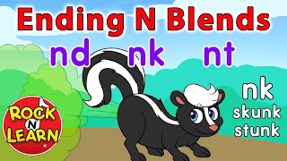 Ending Consonant Blends with N  Learn to Read nd nk nt  Rock ’N Learn [upl. by Ainala]