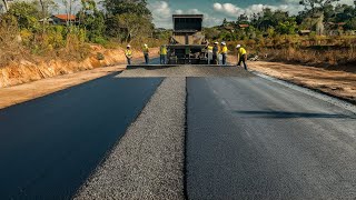 The best finish of road construction projects on a rural road specifically the chip sealing process [upl. by Liew]