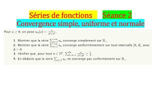 Convergence simple uniforme et normale dune séries de fonctions [upl. by Anastasie64]