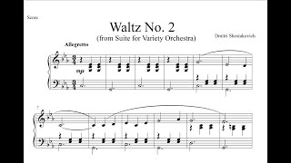 Waltz No 2 Dmitri Shostakovich  Piano with Sheet [upl. by Marucci597]