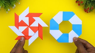 How To Make a Paper Transforming Ninja Star  DIY Easy Origami Ninja Star Making Ideas  Paper Toys [upl. by Siraj]