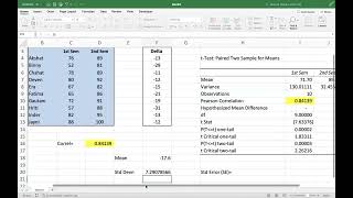 tTest Paired Two Sample for Means [upl. by Camella]