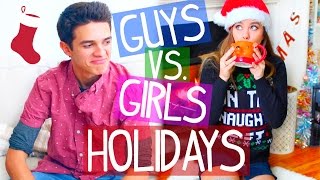 Guys VS Girls During The Holidays wBrent Rivera [upl. by Aihsatan624]