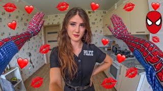 CRAZY POLICE GIRL WILL NOT LEAVE SPIDERMAN ALONE Love Parkour POV ​⁠jumphistory [upl. by Carisa]