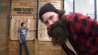 Axe Throwing Trick Shots  Heber The Hatchet Man [upl. by Claud]