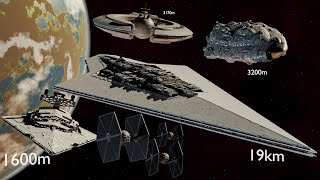 3D Star Wars Ship Size Comparison [upl. by Milah]