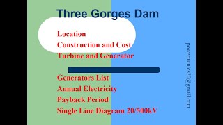 Three Gorges Hydro Project Cost and Sponsorship Turbine amp Generator Specification Energy SLD [upl. by Agnese]