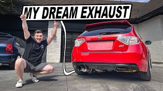 INSTALLING MY DREAM EXHAUST on my Subaru STI hatchback [upl. by Ladnik3]