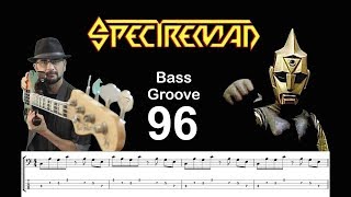 SPECTREMAN TV Show How to Play Bass Groove Cover with Score amp Tab Lesson [upl. by Ddarb36]