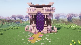 Cherry Blossom Nether Portal Design  Minecraft Tutorial [upl. by Caryn]