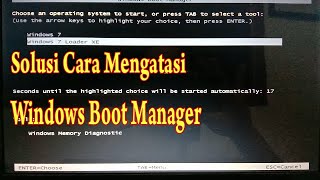 SOLUSI CARA MENGATASI WINDOWS BOOT MANAGER WIN 7 [upl. by Jobye]