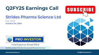 Strides Pharma Science Ltd Q2FY25 concall stridespharma star [upl. by Raffaello]