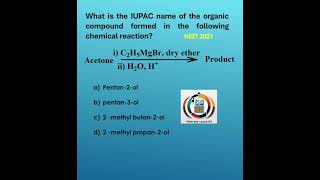 Grignard Reagent Chemistry NEET Q2 neetchemistry [upl. by Elyk]