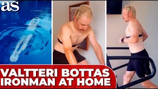 F1 DRIVER VALTTERI BOTTAS breaks the Internet after completing IRONMAN CHALLENGE at HOME [upl. by Akiras]