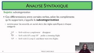 Traitement automatique des langues 67 Analyse syntaxique  syntagme verbal [upl. by Araed]