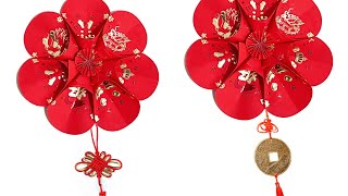 Ang pow door decor easy  Chinese New Year Decoration Ideas Using Red Packet [upl. by Deborath]