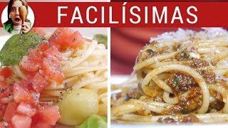 2 RECETAS DE PASTA FÁCILES Y RÁPIDAS Y pesto de tomate seco [upl. by Leahcimrej]