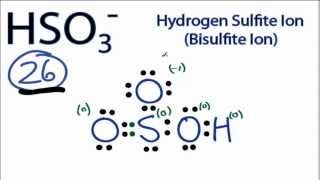 HSO3 Lewis Structure How to Draw the Lewis Structure for the Bisulfite Ion [upl. by Kerman]