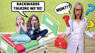 Addy and Maya Talk Backwards at the Toy Doctor [upl. by Darrel]