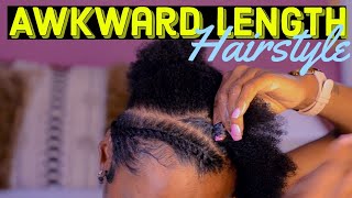 Quick protective flat twist style for awkward length type 4 natural hair [upl. by Retniw138]