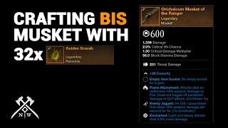 New World Crafting BIS Musket with 32 Golden Scarabs [upl. by Nelleoj713]