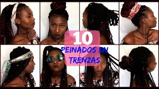 10 PEINADOS FÁCILES PARA TRENZAS AFRICANAS ♥  Yudis [upl. by Damek210]