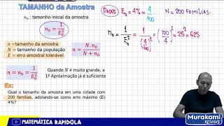 TAMANHO DA AMOSTRA ✅ INTRODUÇÃO À ESTATÍSTICA 11 [upl. by Laroc714]