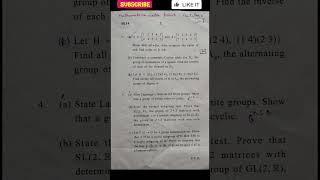 Abstract Algebra  4th Sem  2024 Delhi University  BscBa Previous Year Question Paper shorts yt [upl. by Imelida]