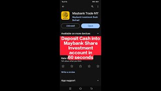 Deposit CASH into Maybank share investment account using Maybank Trade MY app [upl. by Sisenej509]