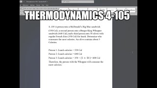 Thermodynamics 4105 A person eats a McDonald’s Big Mac sandwich 530 Cal a second person eats a [upl. by Aneahs]