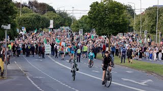 Hundreds protest in Coolock over asylum seeker accommodation [upl. by Freyah493]