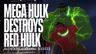 Mega powered Hulk versus Red Hulk  Avengers Assemble [upl. by Esenwahs]