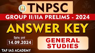 🔴TNPSC GR IIIIA 2024  Answer Key 14092024  GENERAL STUDIES  TAF IAS Academy [upl. by Mackenie]