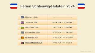 Ferien Schleswig Holstein 2024 [upl. by Freed]