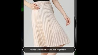 Pleated Chiffon Tutu Skirts with High Waist [upl. by Airdnaid608]