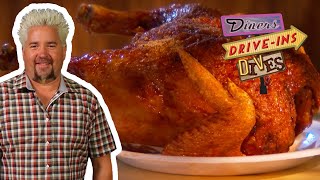 Guy Fieri Eats quotBANANASquot Whole Fried Chicken in Memphis  Diners DriveIns and Dives  Food Network [upl. by Haakon]