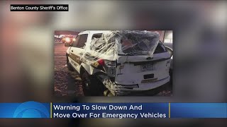 Sheriff Slow Down Move Over For Emergency Vehicles In Bad Weather [upl. by Anauqed]