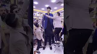 Measure of long height man 😂😂 shortvideo youtubeshort viralvideo heightman [upl. by Bagley]