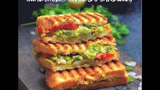 GUACAMOLE SANDWICH INDIAN STYLE RECIPE  INDIAN AVOCADO SANDWICH RECIPE [upl. by Michaelina]